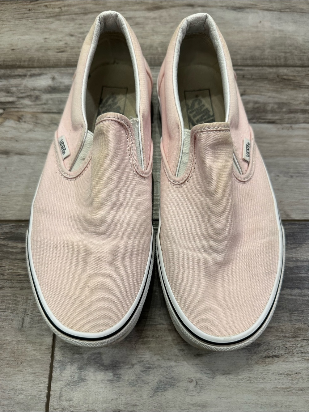 Vans Women's Slip-On Canvas Sneakers in Pale Pink